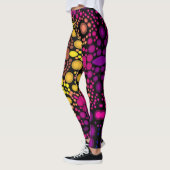 Dot Mandala Bloem Paars en Geel Leggings (Links)