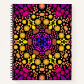 Dot Mandala Bloem Paars en Geel Notitieboek (Voorkant)