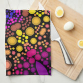 Dot Mandala Bloem Paars en Geel Theedoek (Quarter Fold)