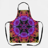 Dot Mandala Bloem Paars Sinaasappel en Geel Schort (Voorkant)