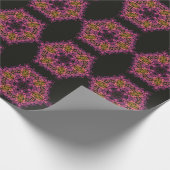 Dot Mandala Bloem Roze Geel en Zwart Cadeaupapier (Hoek)