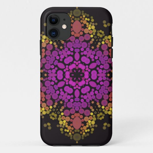 Dot Mandala Bloem Roze Geel en Zwart Case-Mate iPhone Case (Achterkant)