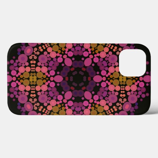 Dot Mandala Bloem Roze Geel en Zwart Case-Mate iPhone Case (Achterkant (horizontaal))