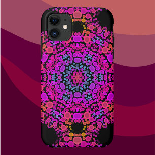 Dot Mandala Bloemroze blauw en Oranje Case-Mate iPhone Case