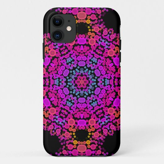 Dot Mandala Bloemroze blauw en Oranje Case-Mate iPhone Case (Achterkant)
