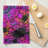 Dot Mandala Bloemroze blauw en Oranje Theedoek (Quarter Fold)