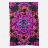 Dot Mandala Bloemroze blauw en Oranje Theedoek (Verticaal)