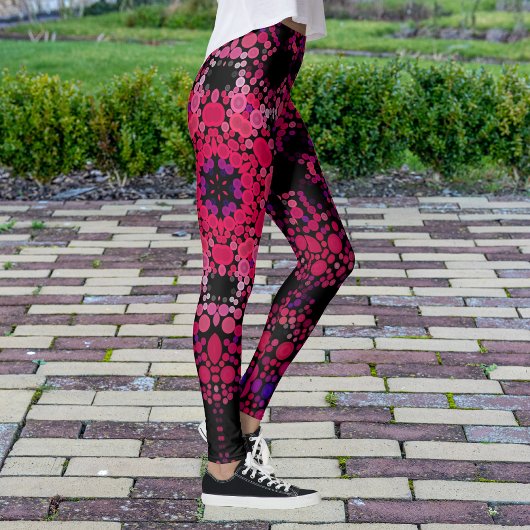Dot Mandala Bloemroze en Paars Leggings