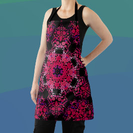 Dot Mandala Bloemroze en Paars Schort