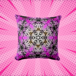 Dot Mandala Bloemroze en wit Kussen