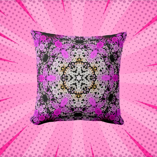 Dot Mandala Bloemroze en wit Kussen (Creator heeft geüpload)