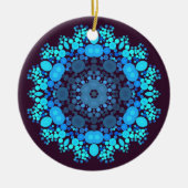 Dot Mandala Flower Blue en Paars Keramisch Ornament (Voorkant)