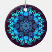 Dot Mandala Flower Blue en Paars Keramisch Ornament (Achterkant)