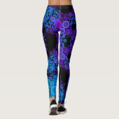 Dot Mandala Flower Blue en Paars Leggings (Achterkant)