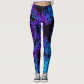 Dot Mandala Flower Blue en Paars Leggings (Voorkant)