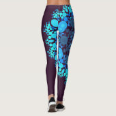 Dot Mandala Flower Blue en Paars Leggings (Achterkant)