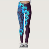 Dot Mandala Flower Blue en Paars Leggings (Voorkant)