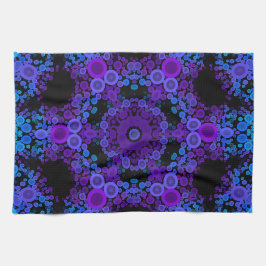 Dot Mandala Flower Blue en Paars Theedoek