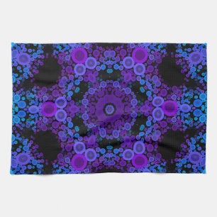 Dot Mandala Flower Blue en Paars Theedoek