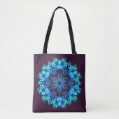 Dot Mandala Flower Blue en Paars Tote Bag (Voorkant)