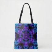 Dot Mandala Flower Blue en Paars Tote Bag (Voorkant)