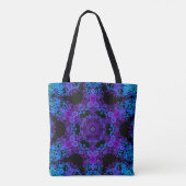 Dot Mandala Flower Blue en Paars Tote Bag (Achterkant)