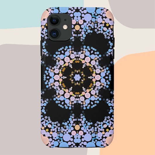 Dot Mandala Flower Blue en Yellow Case-Mate iPhone Case