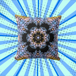Dot Mandala Flower Blue en Yellow Kussen