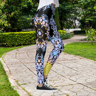 Dot Mandala Flower Blue en Yellow Leggings
