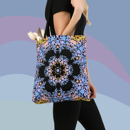 Dot Mandala Flower Blue en Yellow Tote Bag
