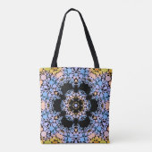 Dot Mandala Flower Blue en Yellow Tote Bag (Achterkant)