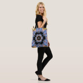 Dot Mandala Flower Blue en Yellow Tote Bag (Op model)