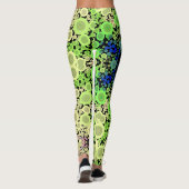 Dot Mandala Flower Blue Green and Yellow Leggings (Achterkant)