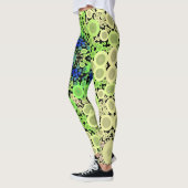 Dot Mandala Flower Blue Green and Yellow Leggings (Links)