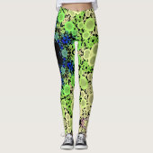 Dot Mandala Flower Blue Green and Yellow Leggings (Voorkant)
