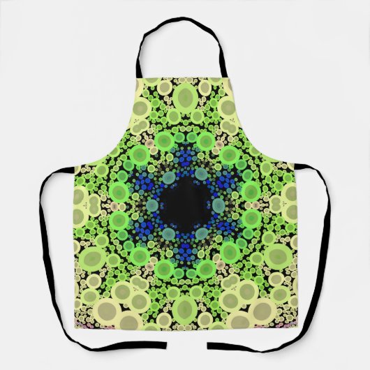 Dot Mandala Flower Blue Green and Yellow Schort (Voorkant)