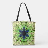 Dot Mandala Flower Blue Green and Yellow Tote Bag (Achterkant)