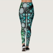 Dot Mandala Flower Blue Green en Grey Leggings (Achterkant)