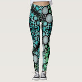 Dot Mandala Flower Blue Green en Grey Leggings (Voorkant)