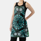 Dot Mandala Flower Blue Green en Grey Schort (Insitu)