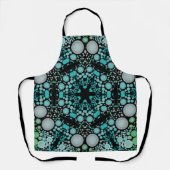 Dot Mandala Flower Blue Green en Grey Schort (Voorkant)