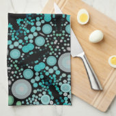 Dot Mandala Flower Blue Green en Grey Theedoek (Quarter Fold)