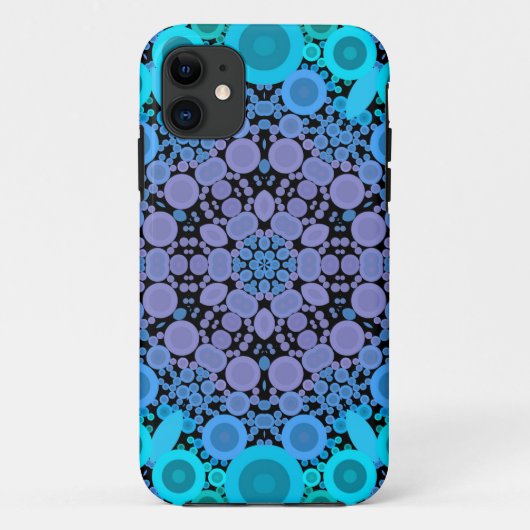 Dot Mandala Flower Blue Green en Paars Case-Mate iPhone Case (Achterkant)