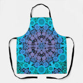 Dot Mandala Flower Blue Green en Paars Schort (Voorkant)