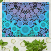 Dot Mandala Flower Blue Green en Paars Theedoek (Gevouwen)