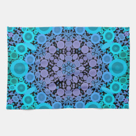 Dot Mandala Flower Blue Green en Paars Theedoek