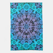 Dot Mandala Flower Blue Green en Paars Theedoek (Verticaal)