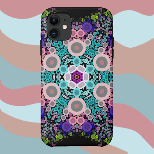 Dot Mandala Flower Blue Green en Pink Case-Mate iPhone Case