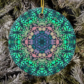 Dot Mandala Flower Blue Green en Pink Keramisch Ornament