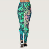 Dot Mandala Flower Blue Green en Pink Leggings (Achterkant)